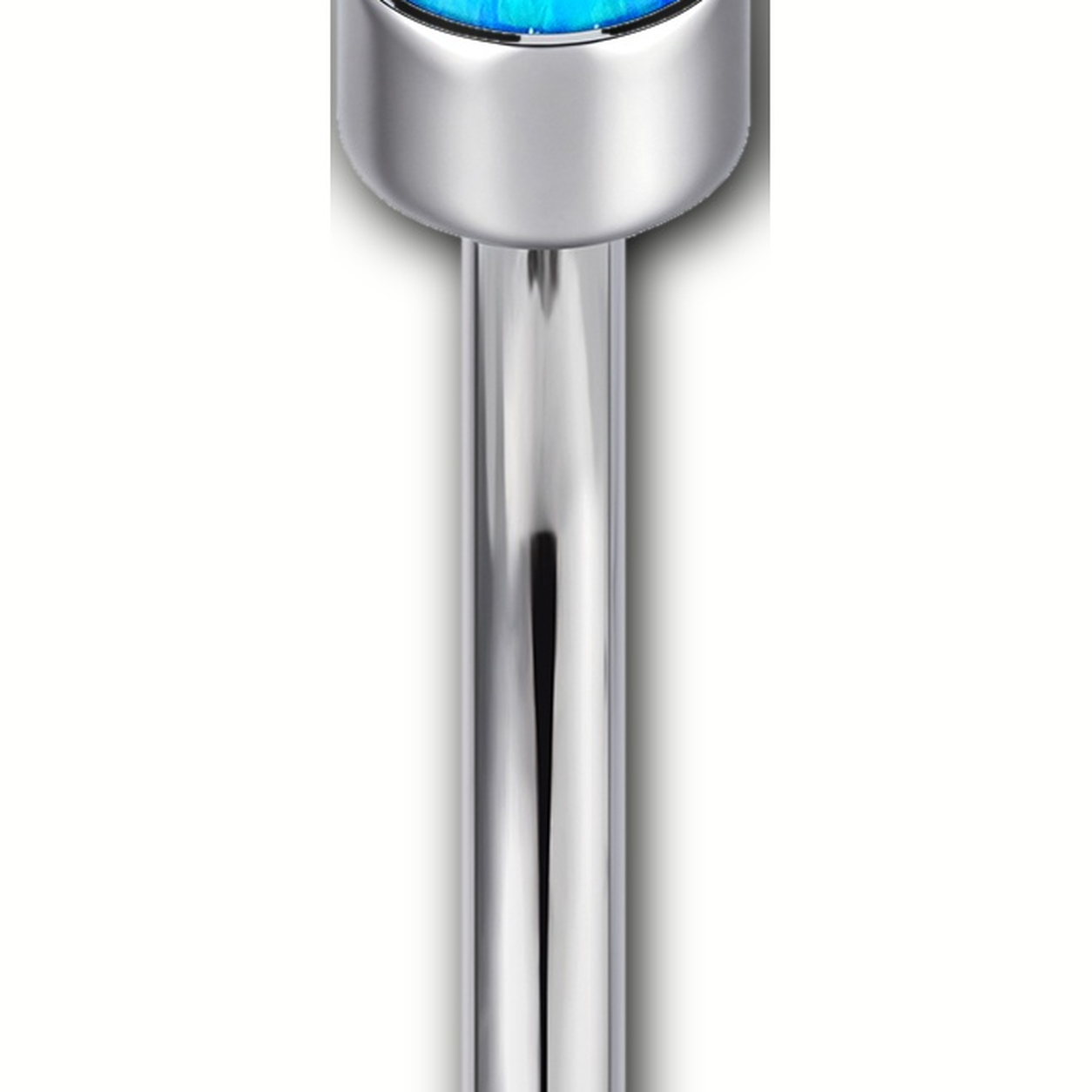 Implant Grade Titanium - Belly Button Ring - Silver - OP05 - 14G (1.6 x 10+4+6 mm) - detail view