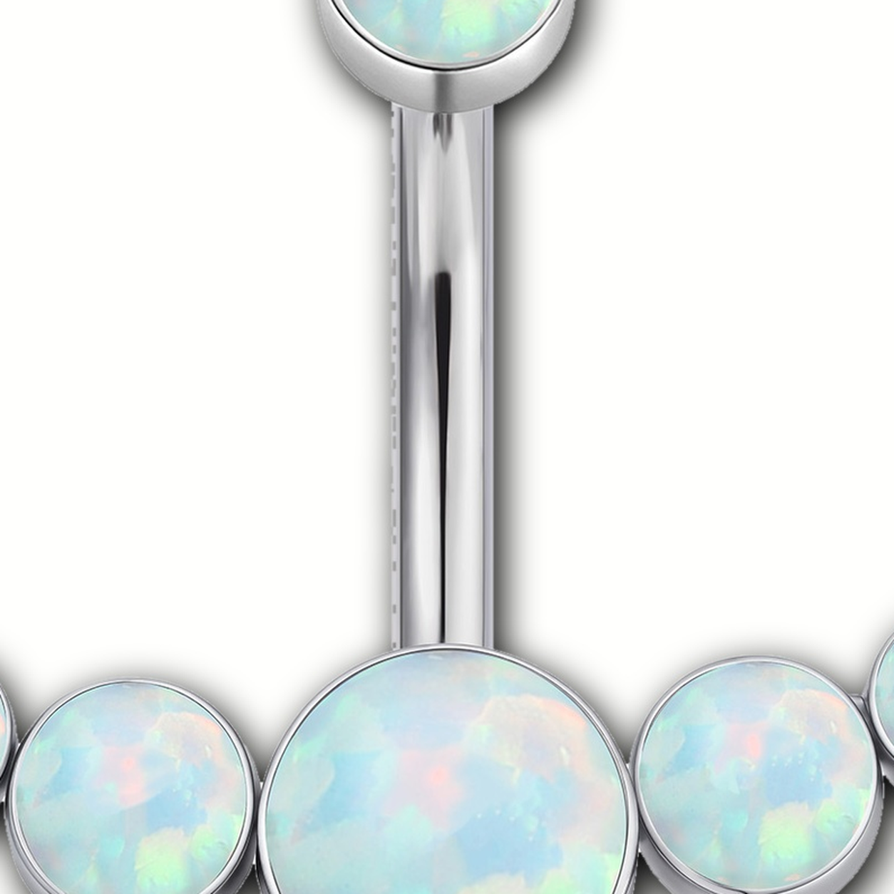 Implant Grade Titanium - Belly Button Ring - Silver - OP05 - 14G (1.6 x 10 mm) - detail view