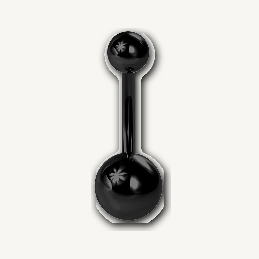 Implant Grade Titanium - Belly Button Ring - Black - 14G (1.6 x 10+5+8 mm) - product view