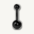 Implant Grade Titanium - Belly Button Ring - Black - 14G (1.6 x 10+5+8 mm) - product view