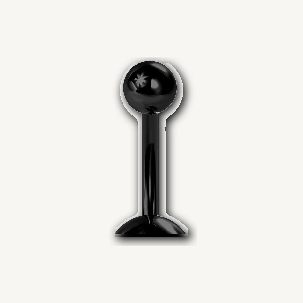 Implant Grade Titanium - Belly Button Ring - Black - 14G (1.6 x 10+5+8 mm) - detail view