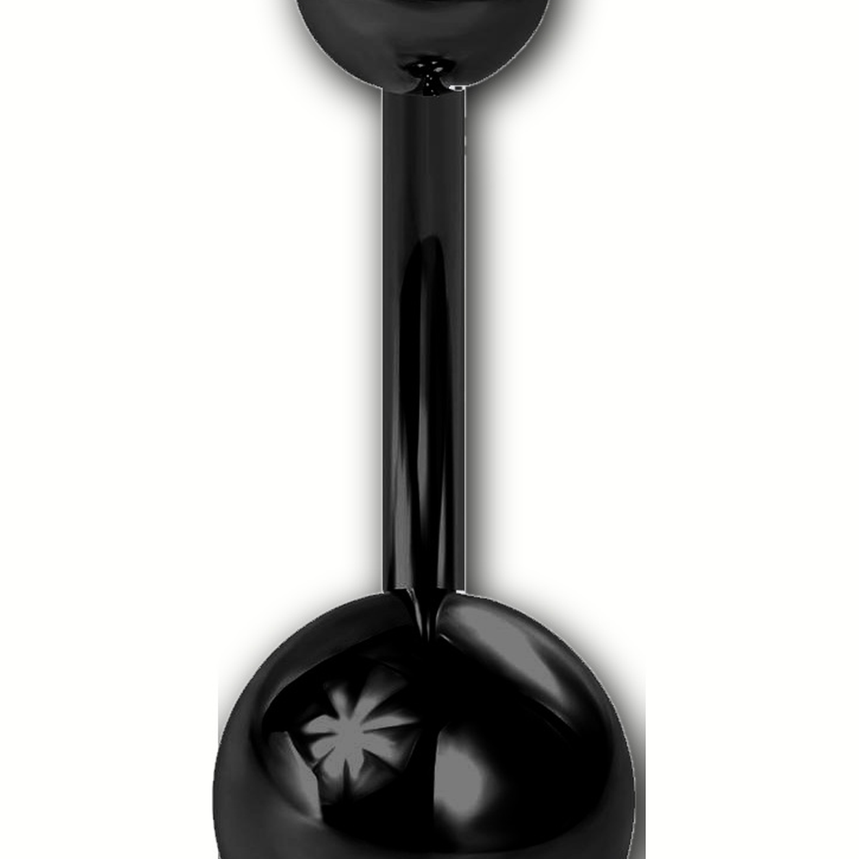 Implant Grade Titanium - Belly Button Ring - Black - 14G (1.6 x 10+5+8 mm) - detail view