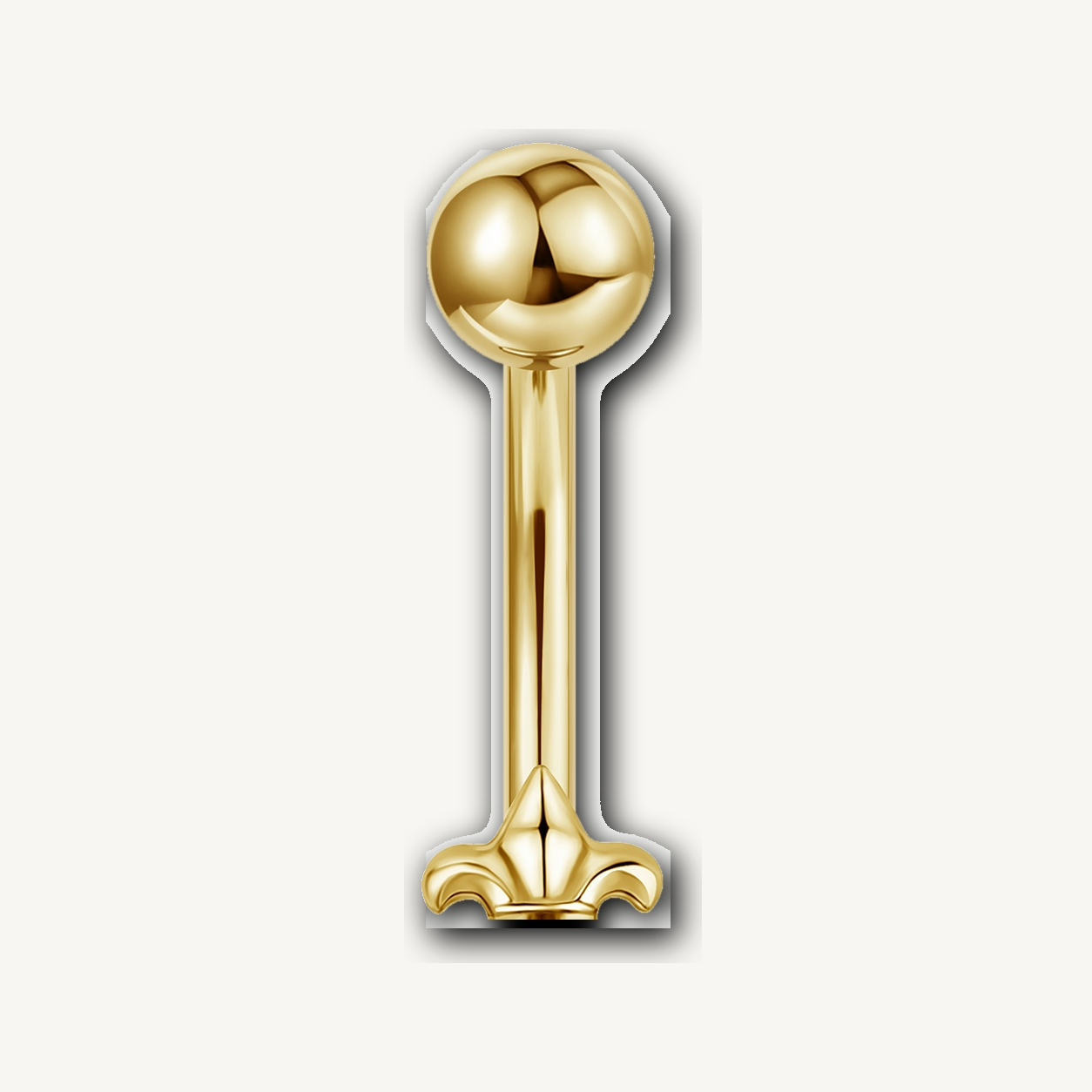 Implant Grade Titanium - Belly Button Ring - Gold - Clear CZ - 14G (1.6 x 10+5 mm) - detail view