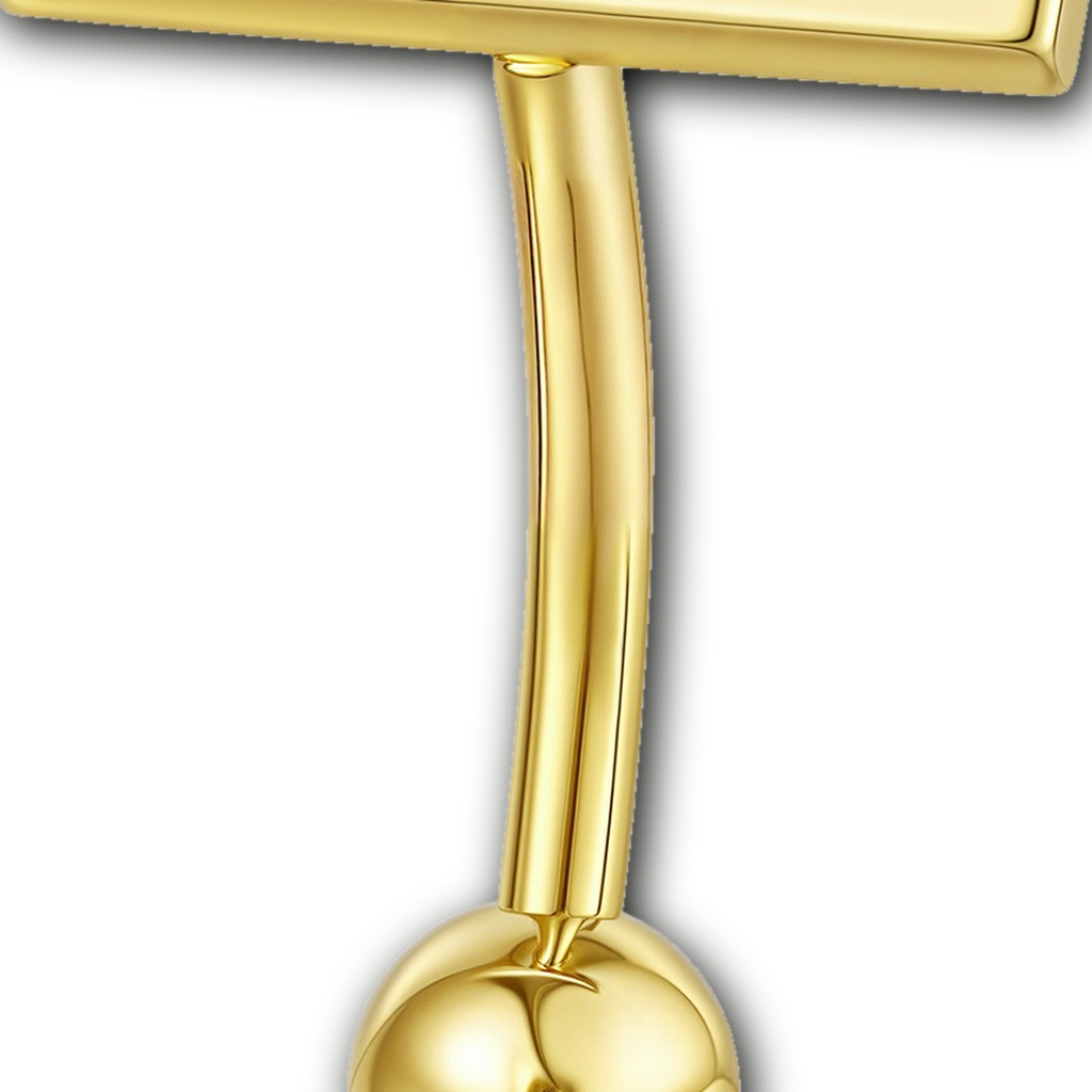 Implant Grade Titanium - Belly Button Ring - Gold - 14G (1.6 x 10+5 mm) - detail view