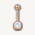 Implant Grade Titanium - Belly Button Ring - Rose Gold - Clear CZ - 14G (1.6 x 16+5+8 mm) - product view