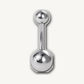 Implant Grade Titanium - Belly Button Ring - Silver - BKCZ - 14G (1.6 x 10+5+8 mm) - product view