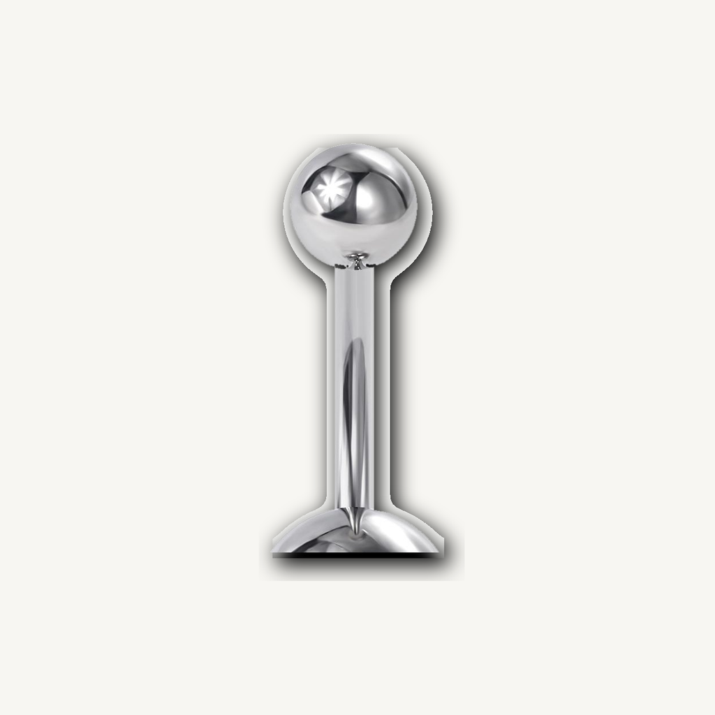 Implant Grade Titanium - Belly Button Ring - Silver - BKCZ - 14G (1.6 x 10+5+8 mm) - detail view