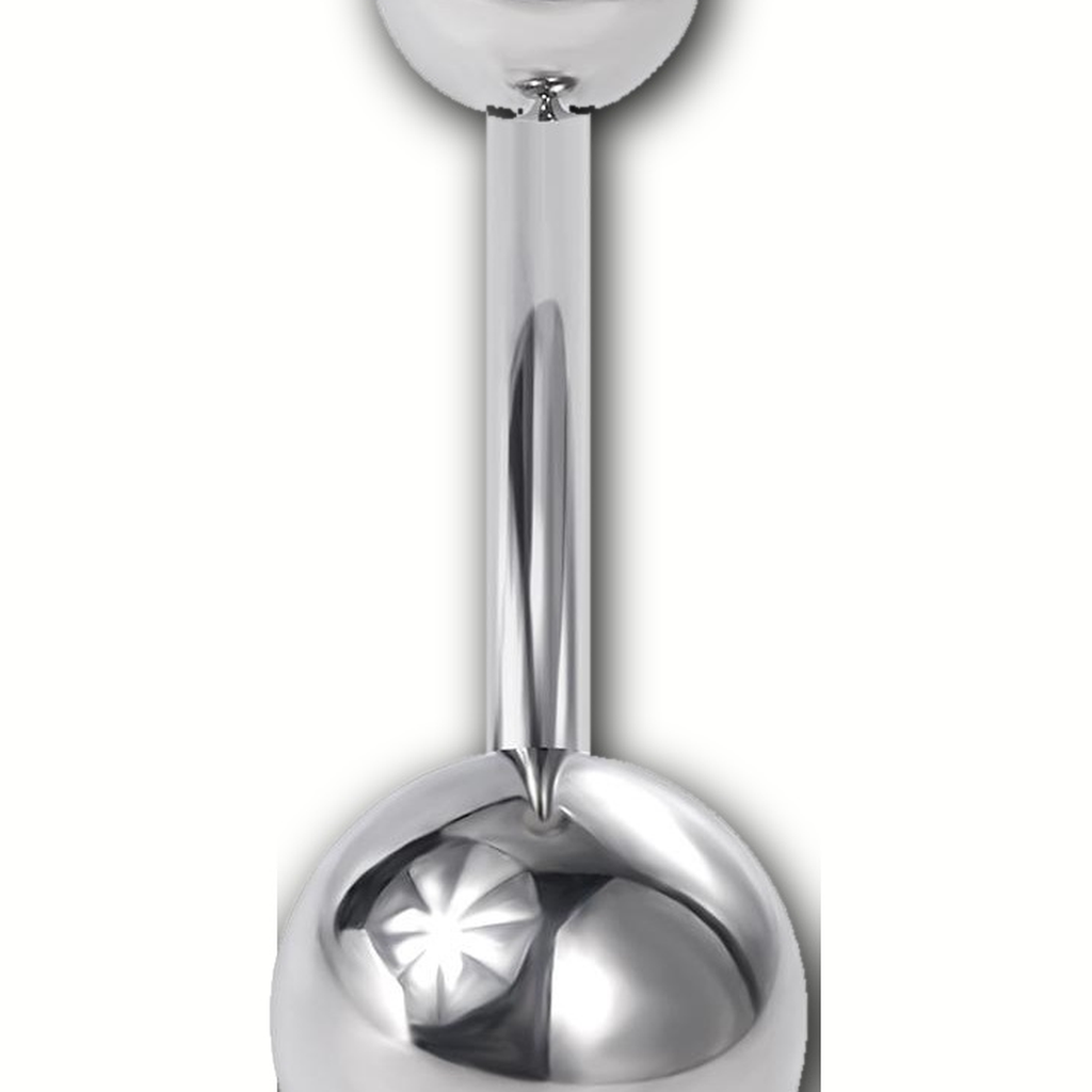 Implant Grade Titanium - Belly Button Ring - Silver - BKCZ - 14G (1.6 x 10+5+8 mm) - detail view