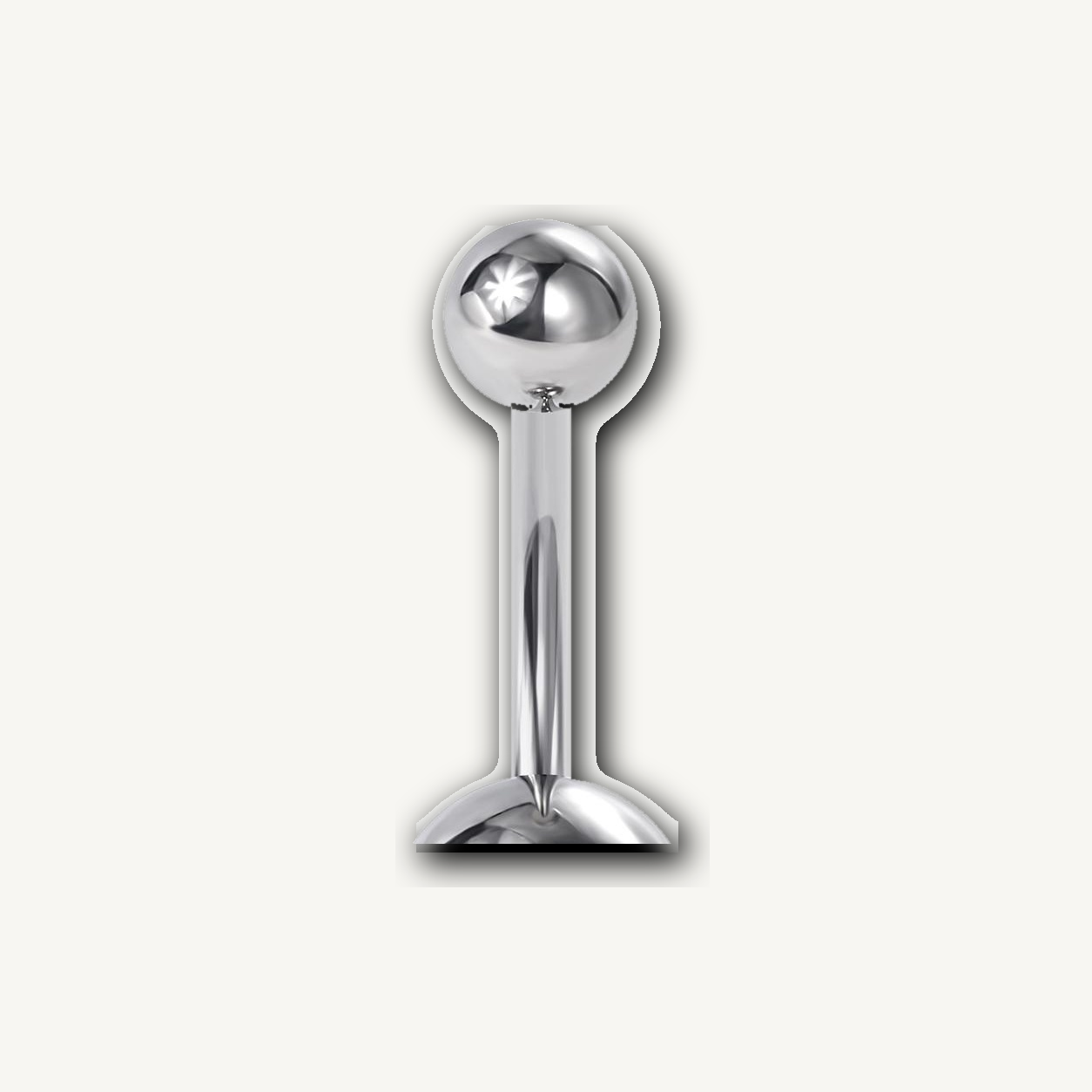 Implant Grade Titanium - Belly Button Ring - Silver - 14G (1.6 x 10+5+8 mm) - detail view