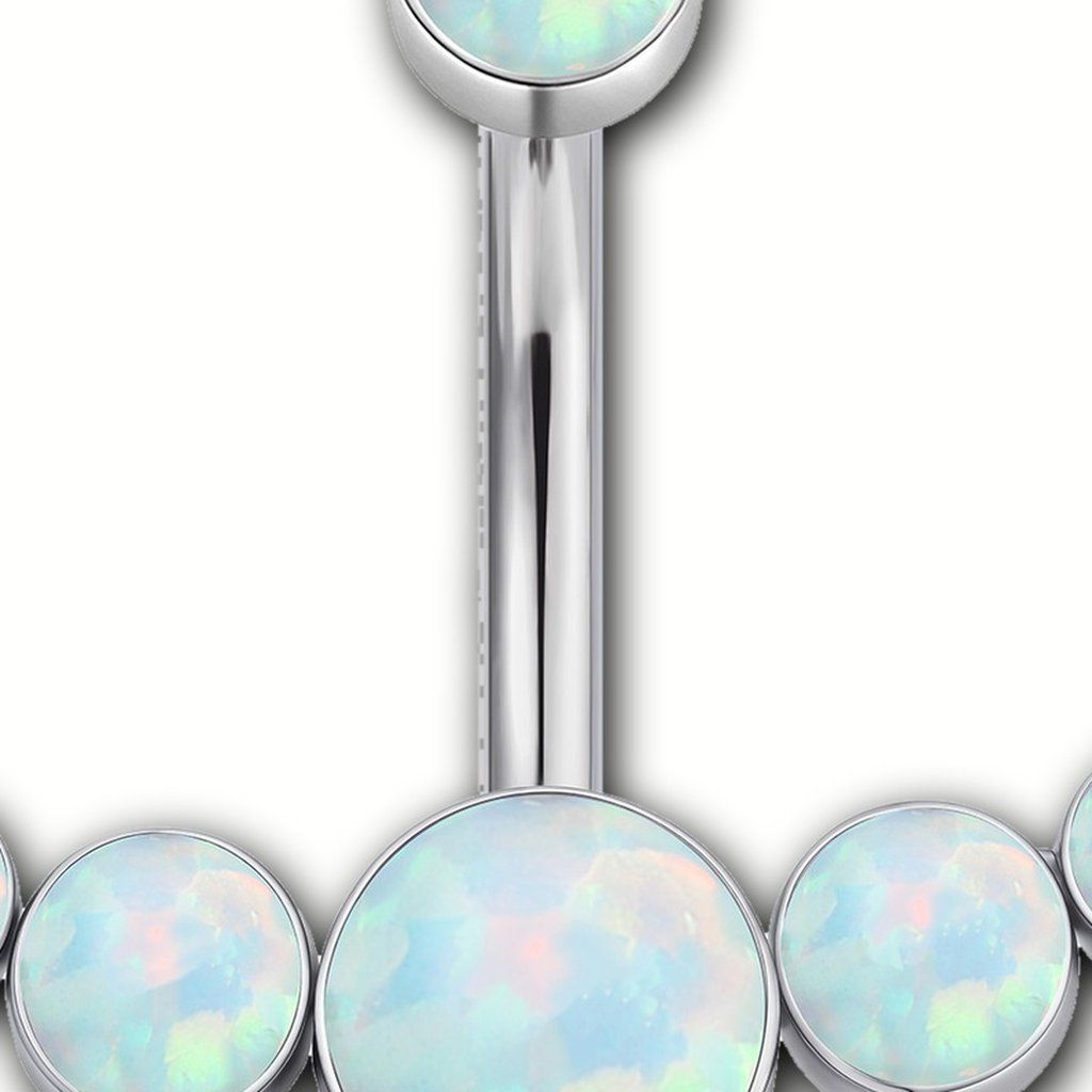 Implant Grade Titanium - Belly Button Ring - Silver - OP17 - 14G (1.6 x 10 mm) - detail view