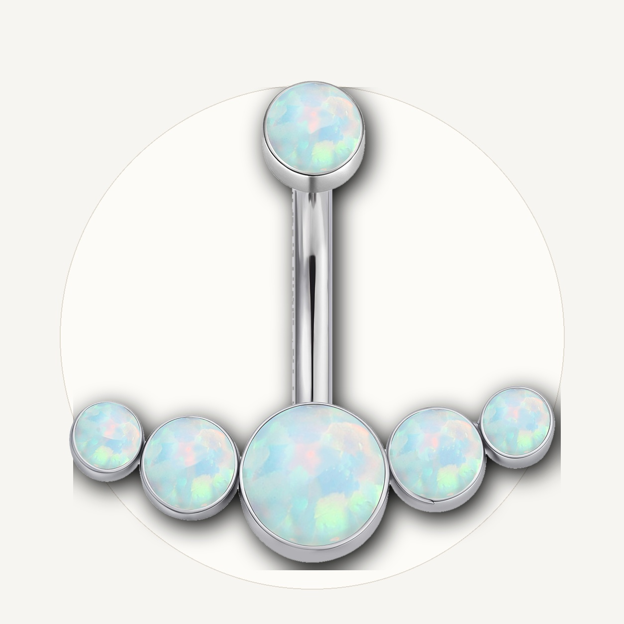 Implant Grade Titanium - Belly Button Ring - Silver - OP17 - 14G (1.6 x 10 mm) - styling view