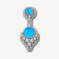 Implant Grade Titanium - Belly Button Ring - Silver - OP05 - 14G (1.6 x 10+5 mm) - product view