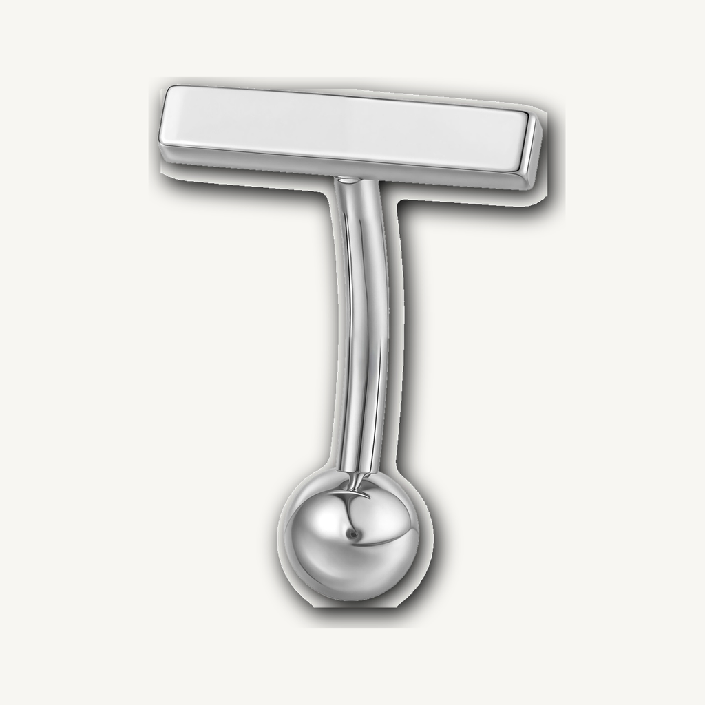 Implant Grade Titanium - Belly Button Ring - Silver - 14G (1.6 x 10+5 mm) - product view