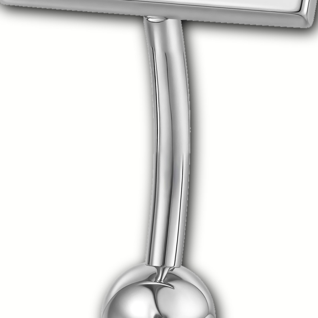 Implant Grade Titanium - Belly Button Ring - Silver - 14G (1.6 x 10+5 mm) - detail view