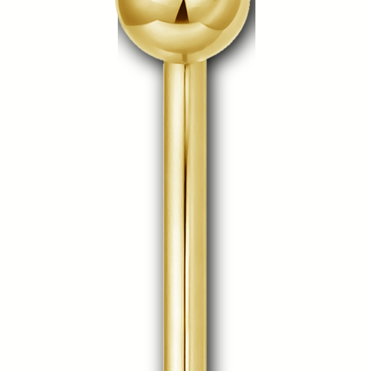 Implant Grade Titanium - Belly Button Ring - Gold - Clear CZ - 14G (1.6 x 14+5+8 mm) - detail view
