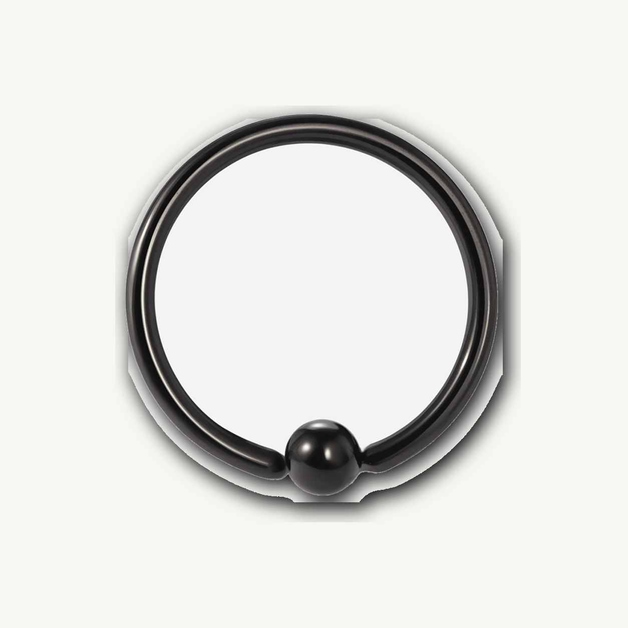 Implant Grade Titanium - Captive Bead Ring - Black - 20G (0.8 x 8+2 mm) - product view