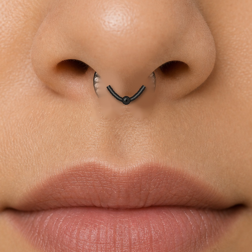 Implant Grade Titanium - Captive Bead Ring - Black - 20G (0.8 x 8+2 mm) - model wear view