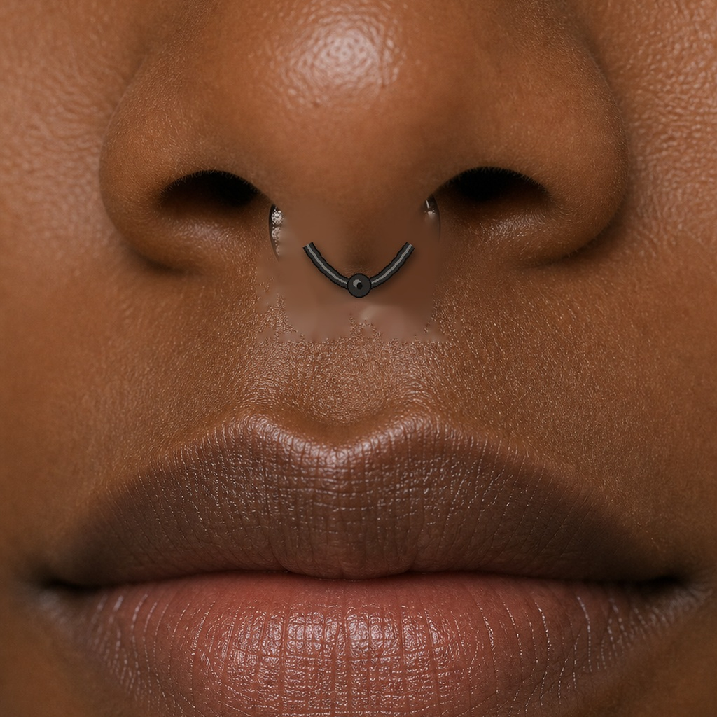 Implant Grade Titanium - Captive Bead Ring - Black - 20G (0.8 x 8+2 mm) - model wear view