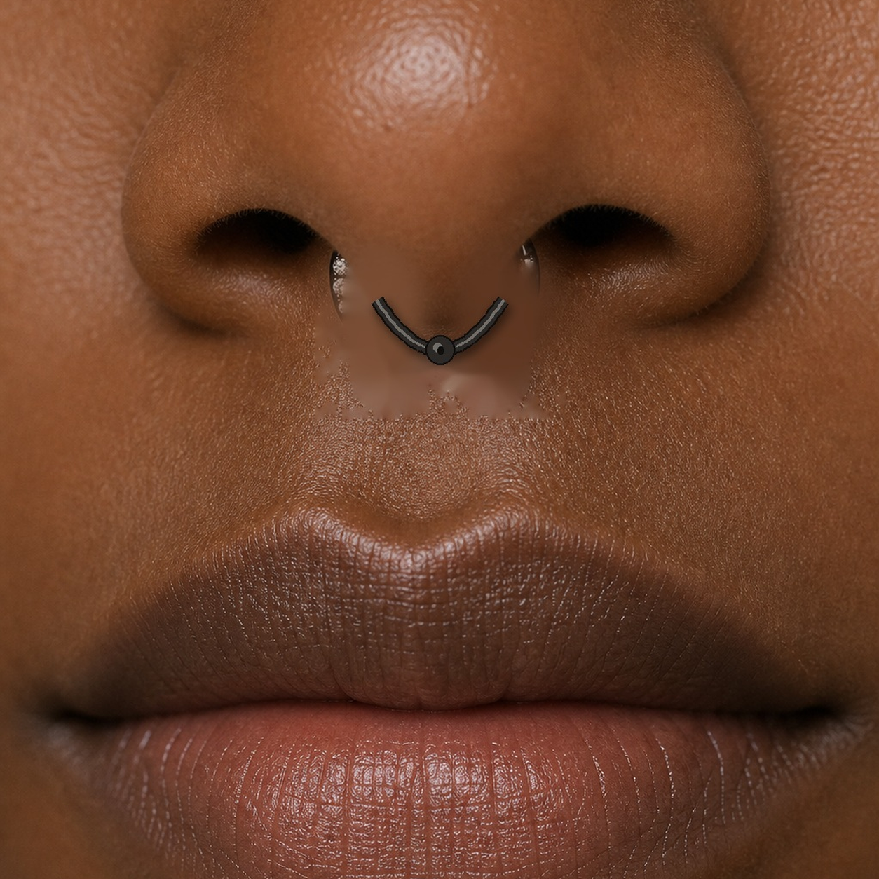 Implant Grade Titanium - Captive Bead Ring - Black - 20G (0.8 x 8+2 mm) - model wear view