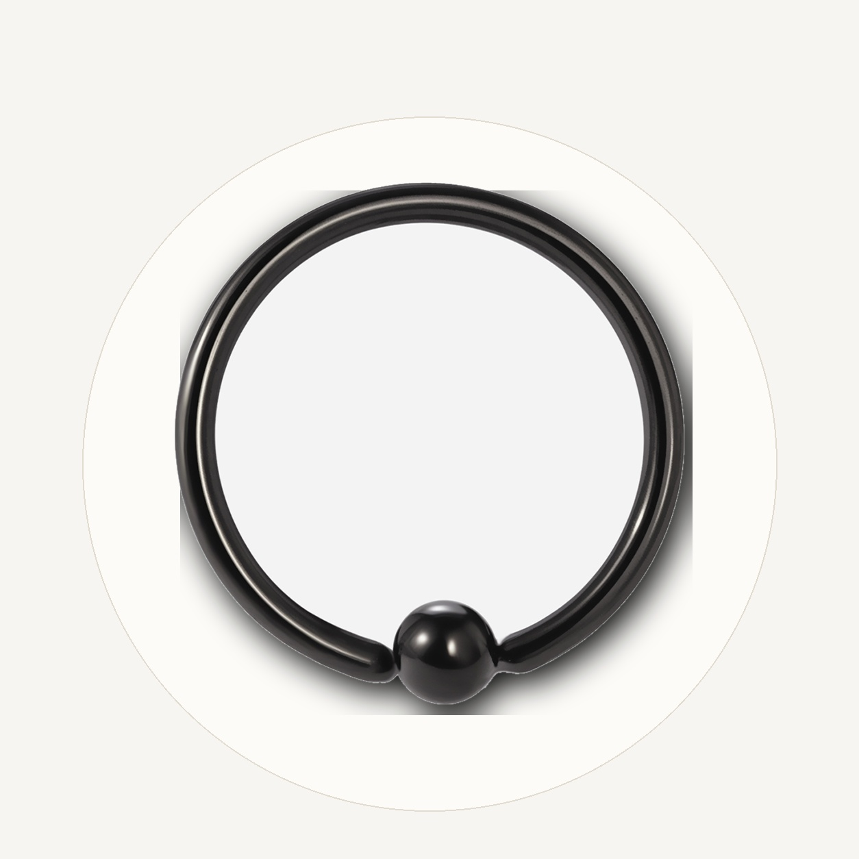 Implant Grade Titanium - Captive Bead Ring - Black - 20G (0.8 x 8+2 mm) - styling view