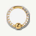 Implant Grade Titanium - Captive Bead Ring - Gold - Clear CZ - 16G (1.2 x 8 mm) - product view