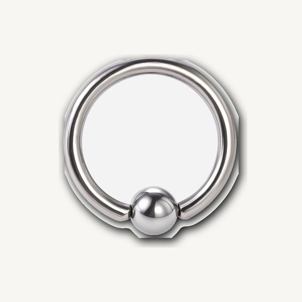 Implant Grade Titanium - Captive Bead Ring - Silver - 16G (1.2 x 8 mm) - detail view
