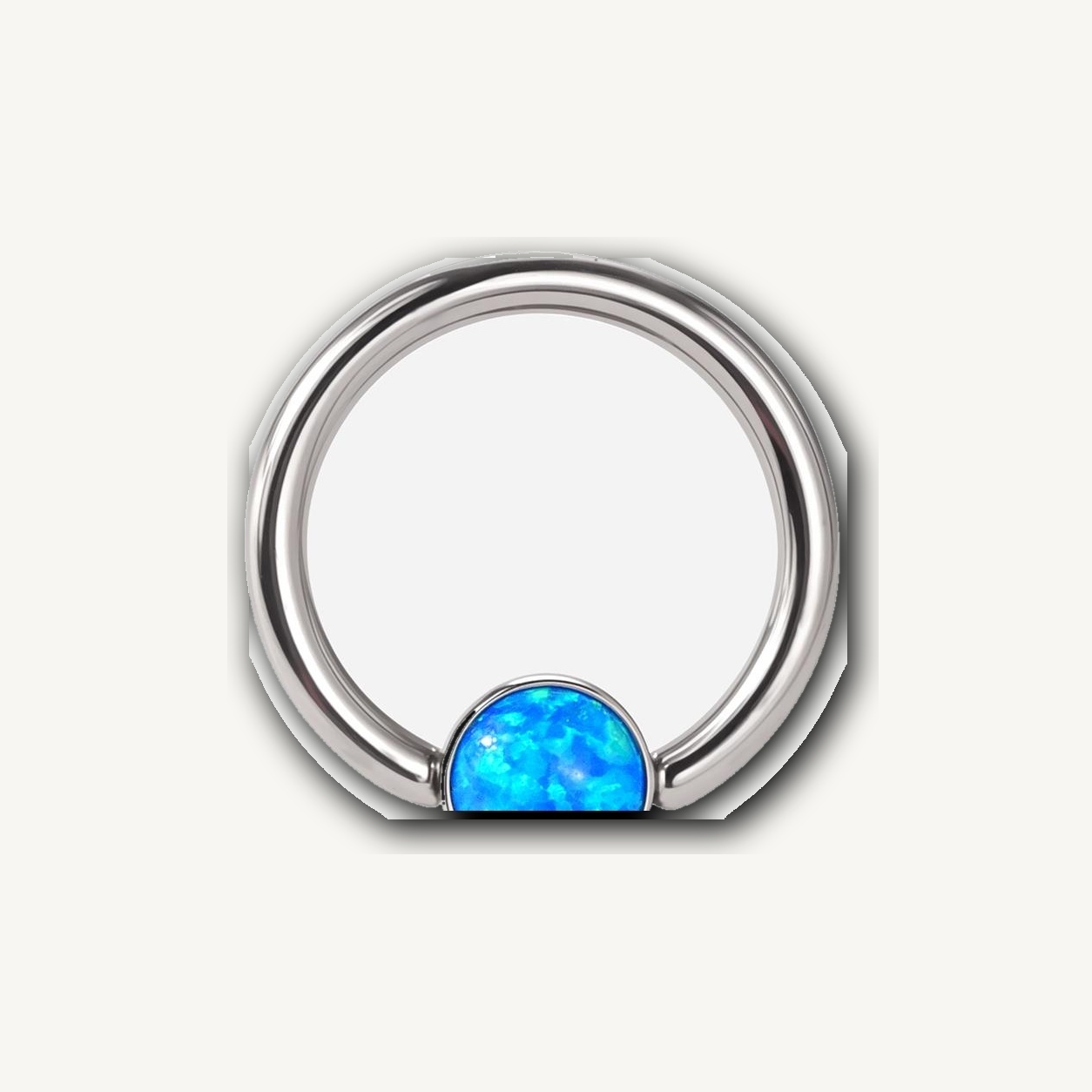 Implant Grade Titanium - Captive Bead Ring - Silver - OP05 - 16G (1.2 x 8+4 mm) - detail view