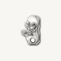 Implant Grade Titanium - Dermal - Silver - Clear CZ - 14G (1.6 x 2 mm) - product view