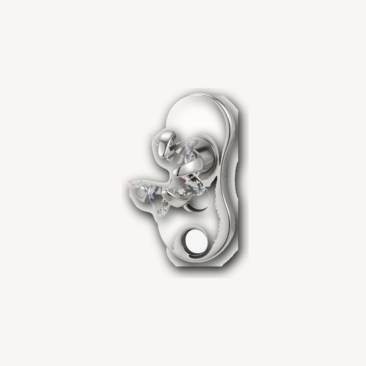 Implant Grade Titanium - Dermal - Silver - Clear CZ - 14G (1.6 x 2 mm) - product view