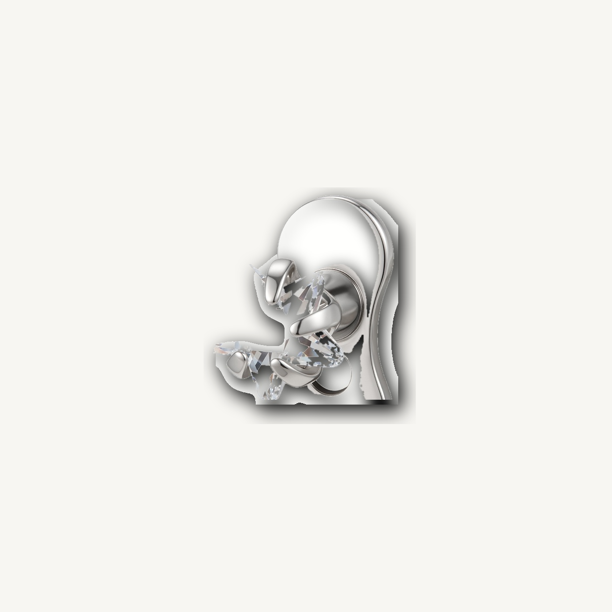 Implant Grade Titanium - Dermal - Silver - Clear CZ - 14G (1.6 x 2 mm) - detail view