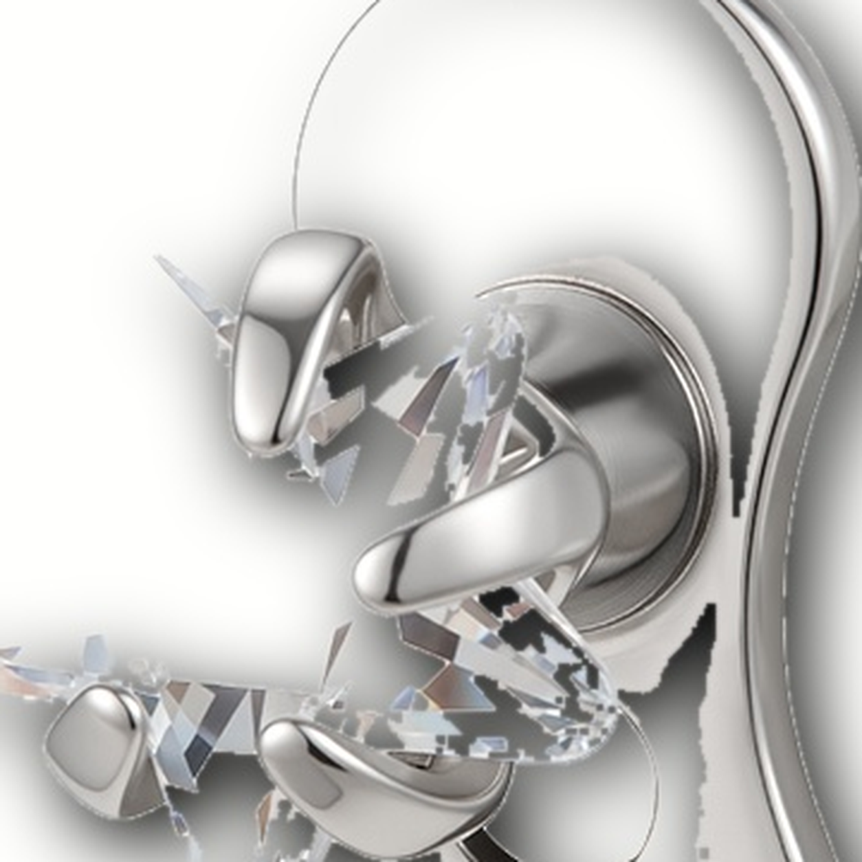 Implant Grade Titanium - Dermal - Silver - Clear CZ - 14G (1.6 x 2 mm) - detail view