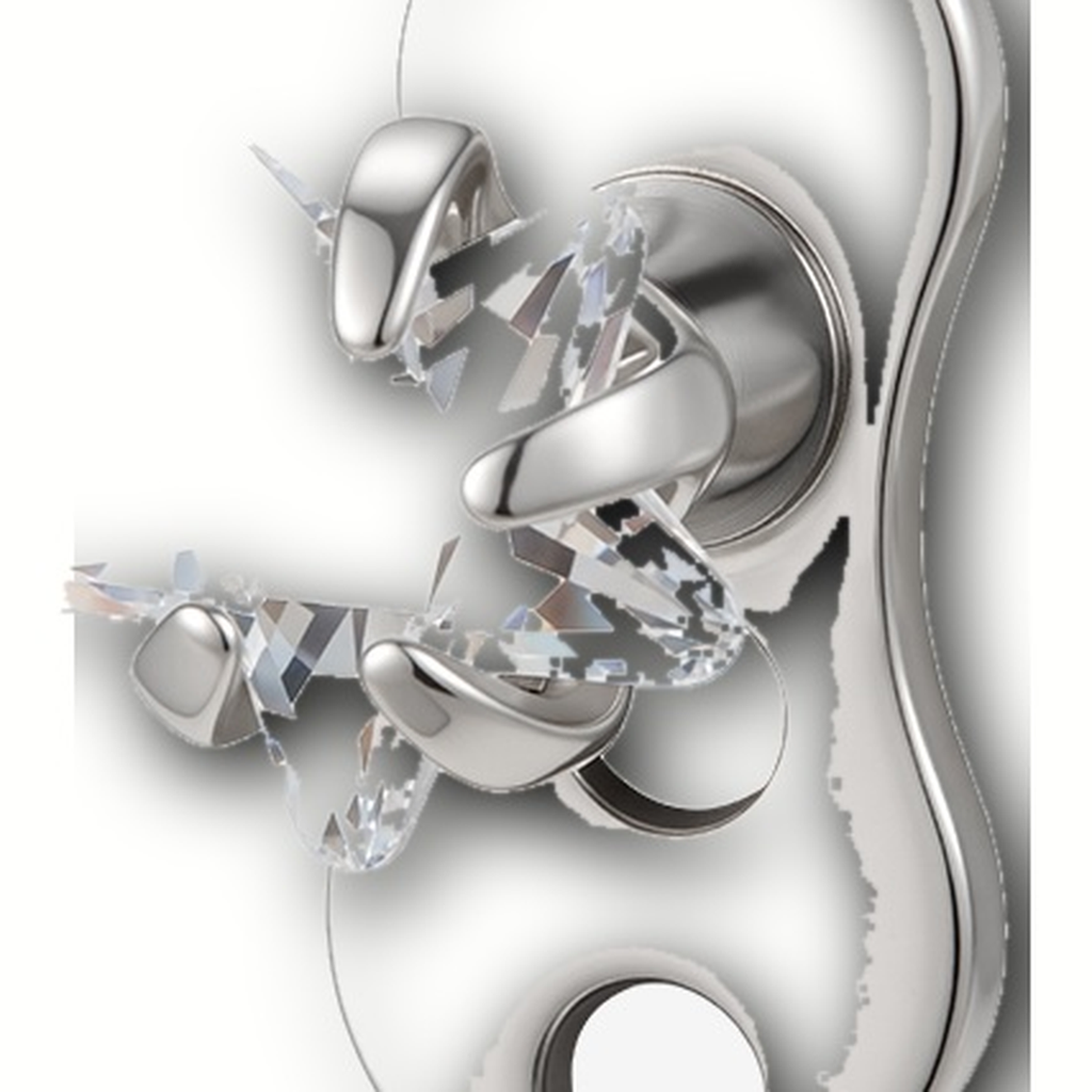 Implant Grade Titanium - Dermal - Silver - Clear CZ - 14G (1.6 x 2 mm) - detail view