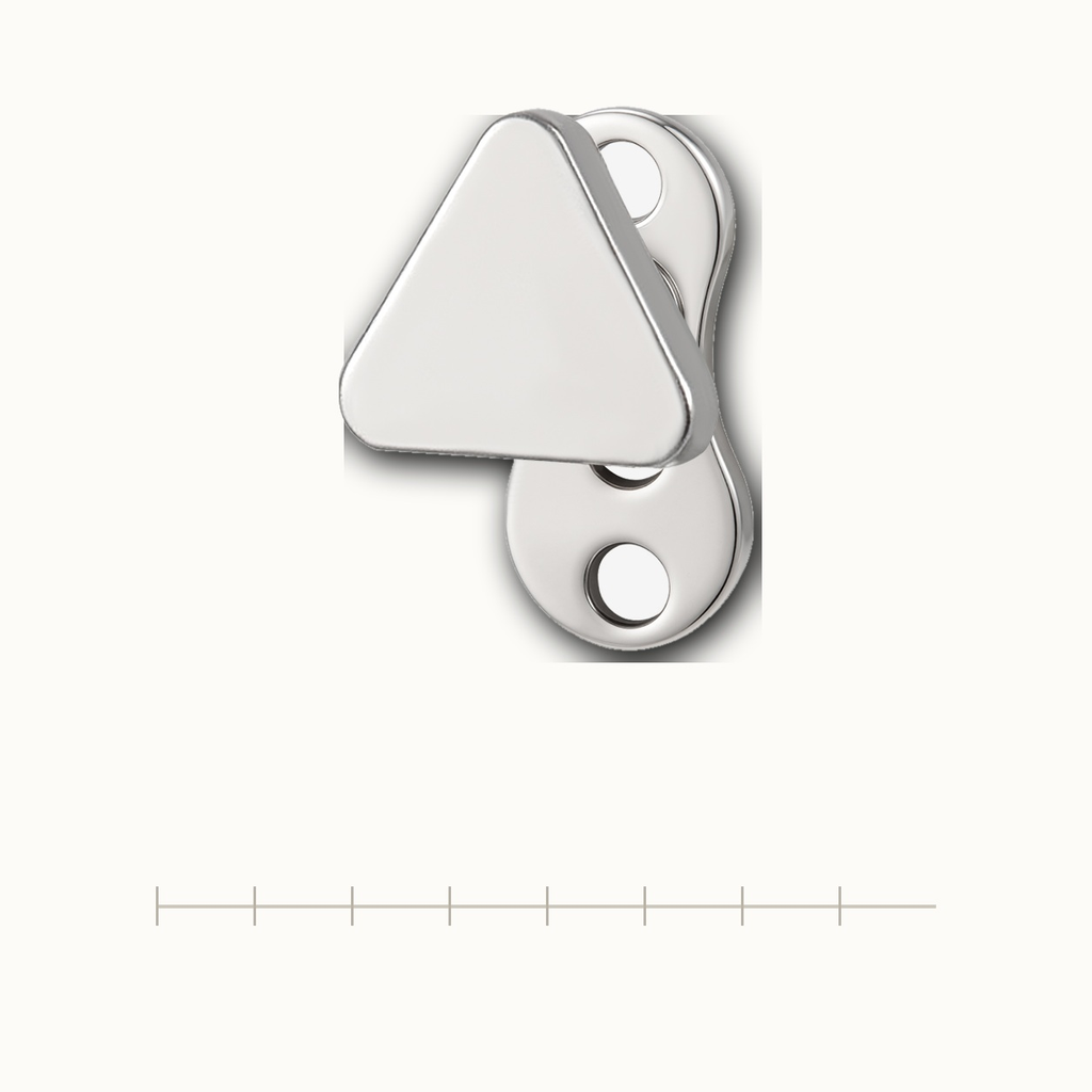 Implant Grade Titanium - Dermal - Silver - 14G (1.6 x 2 mm) - scale view