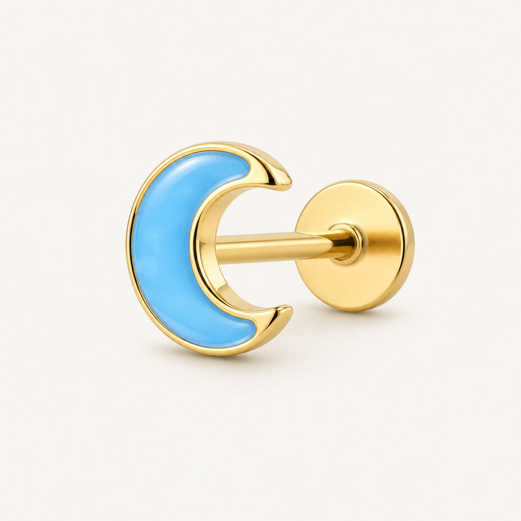Implant Grade Titanium - Earring - Gold - 20G (0.8 x 8+4 mm) - product view