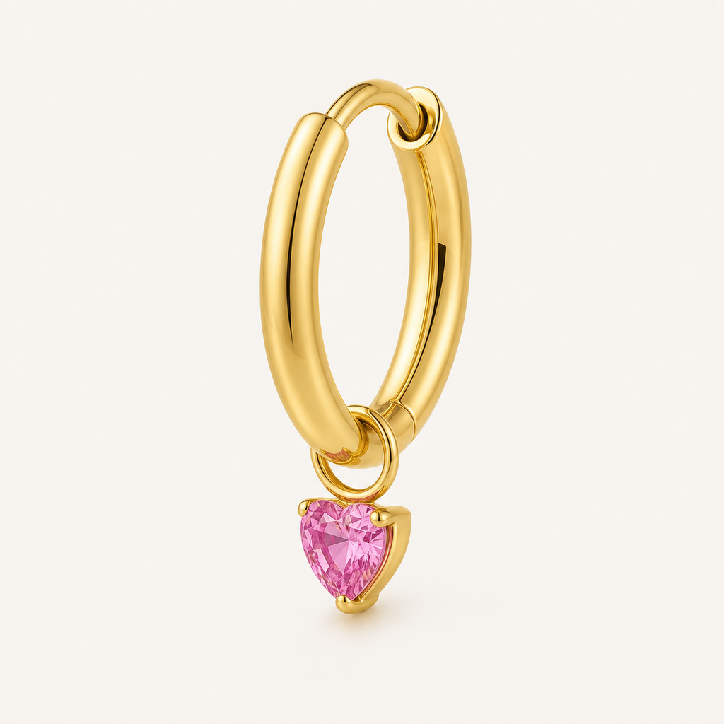 Implant Grade Titanium - Earring - Gold - PKCZ - 20G (0.8 x 10 mm) - detail view