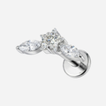 Implant Grade Titanium - Flat Back - Silver - Clear CZ - 16G (1.2 x 6+4 mm) - product view