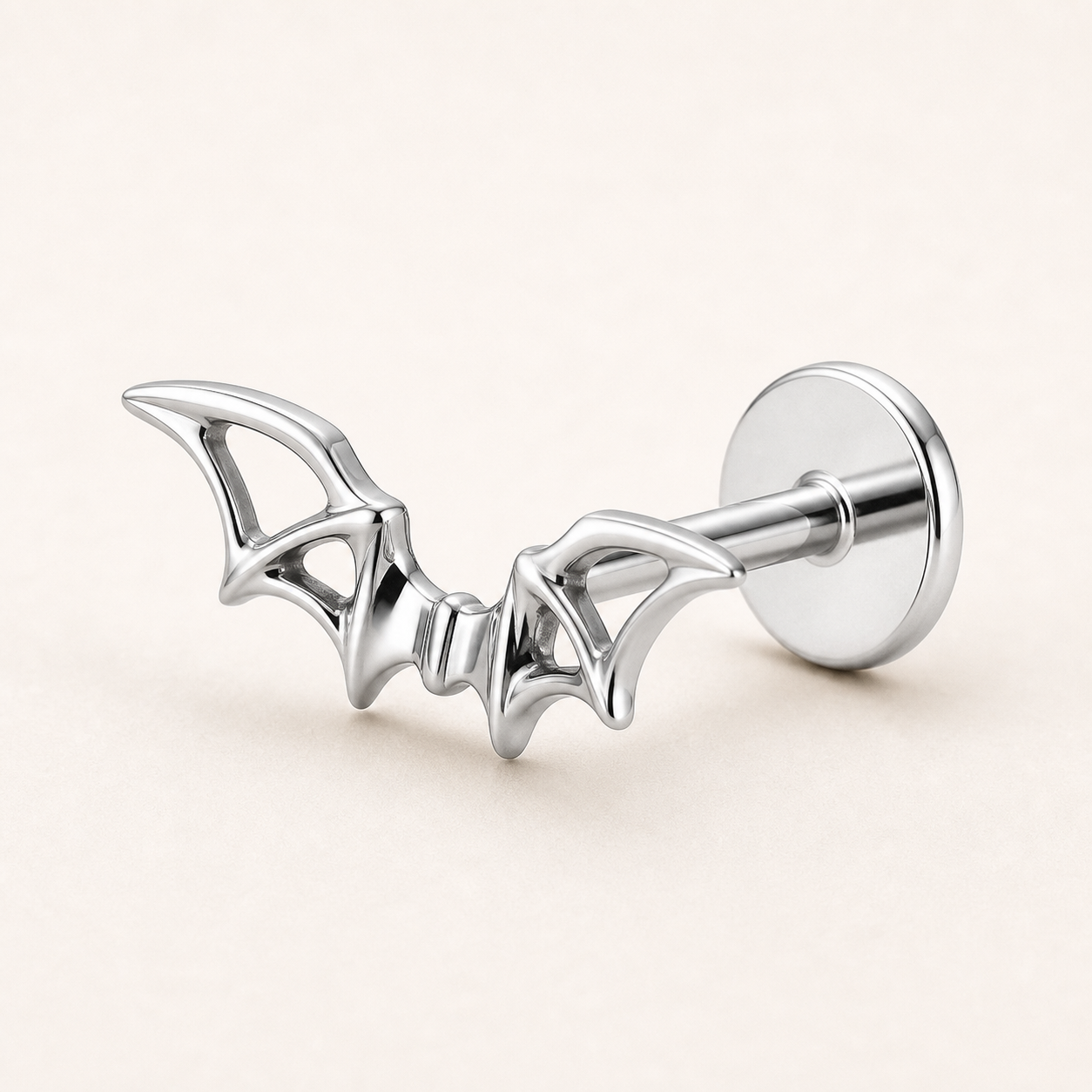 Implant Grade Titanium - Flat Back - Silver - 16G (1.2 x 6+4 mm) - product view