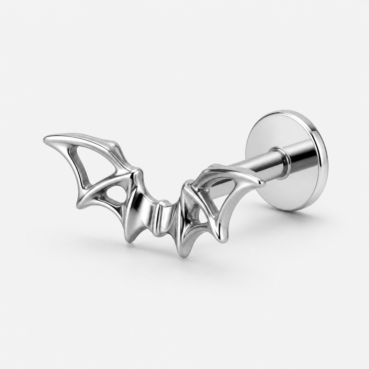 Implant Grade Titanium - Flat Back - Silver - 16G (1.2 x 6+4 mm) - detail view