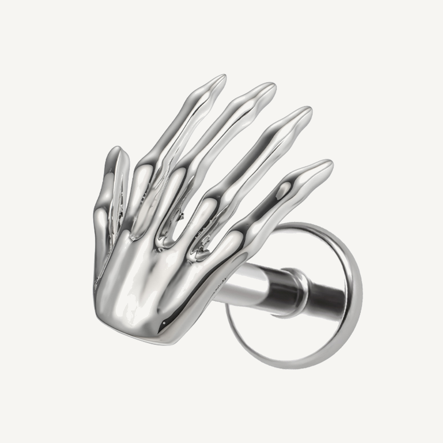 Implant Grade Titanium - Flat Back - Silver - 16G (1.2 x 6+4 mm) - product view