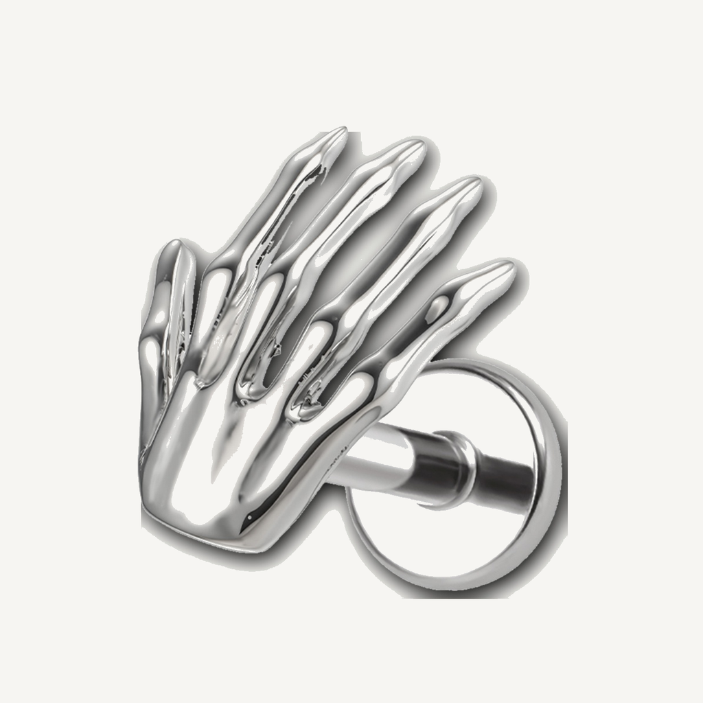 Implant Grade Titanium - Flat Back - Silver - 16G (1.2 x 6+4 mm) - detail view