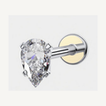 Implant Grade Titanium - Flat Back - Silver - Clear CZ - 16G (1.2 x 8+4 mm) - product view