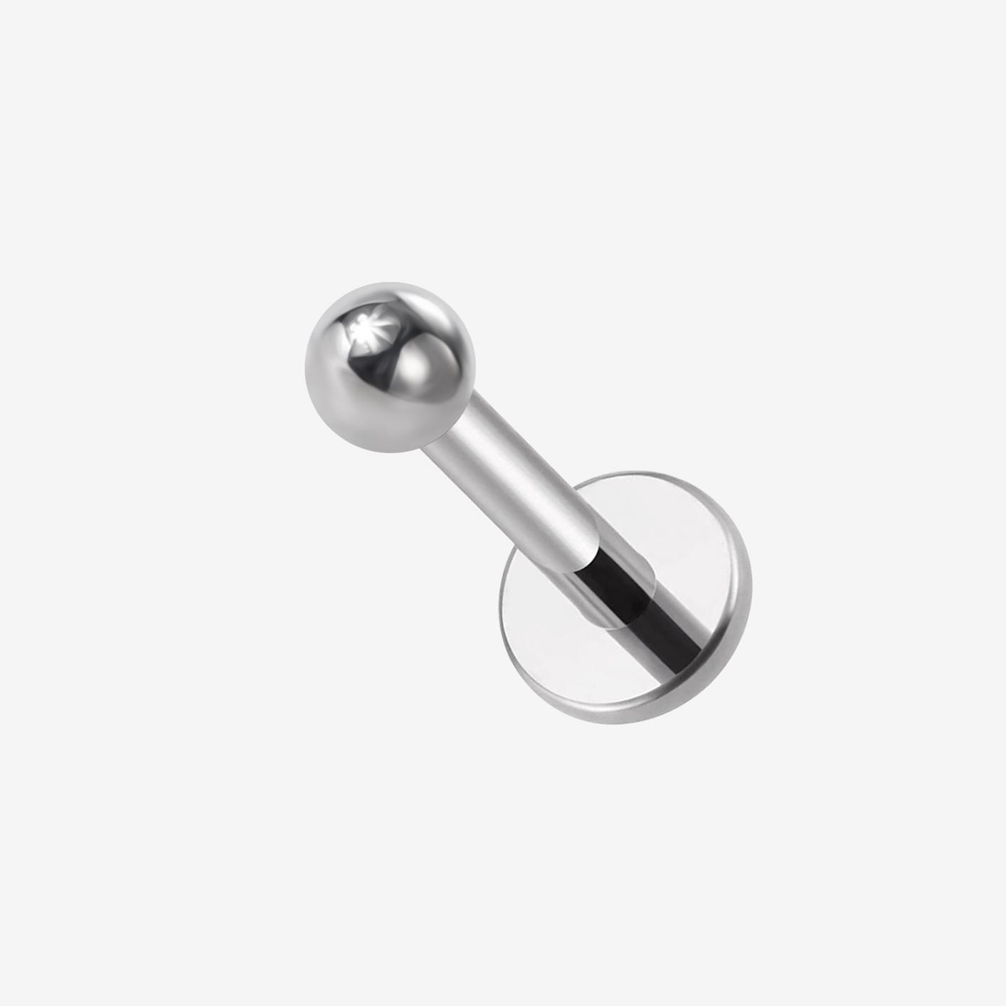 Implant Grade Titanium - Flat Back - Silver - 16G (1.2 x 8+4 mm) - product view