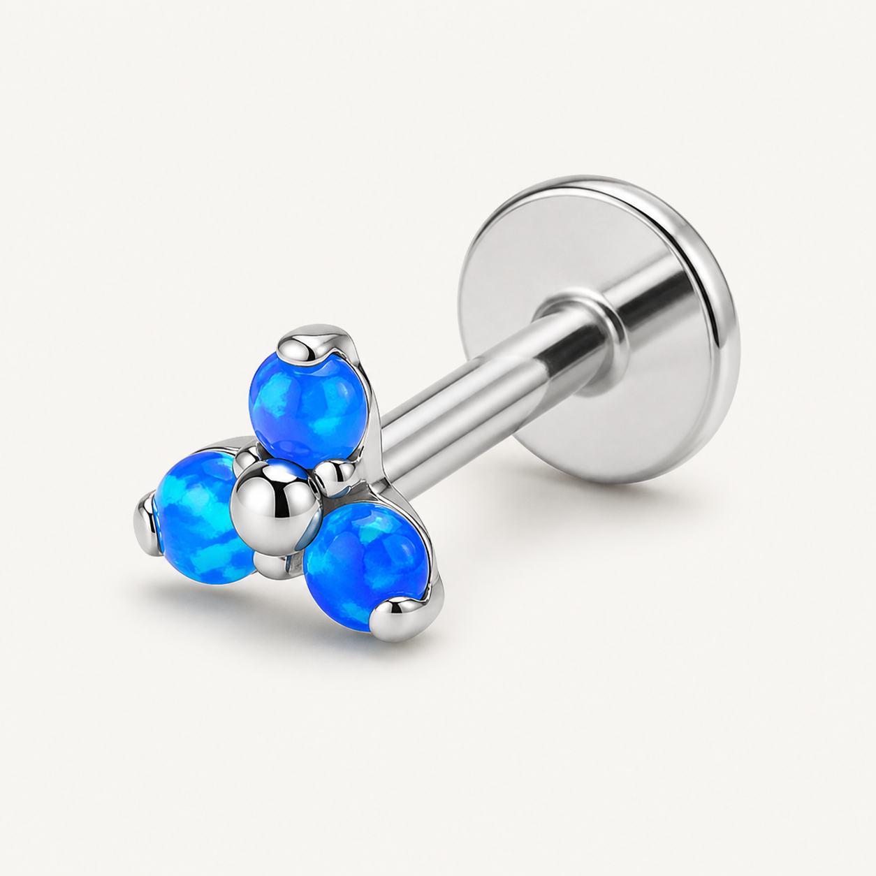 Implant Grade Titanium - Flat Back - Silver - OP05 - 16G (1.2 x 8+5 mm) - detail view