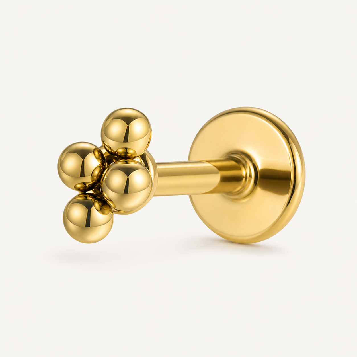 Implant Grade Titanium - Flat Back - Gold - 16G (1.2 x 6 mm) - detail view