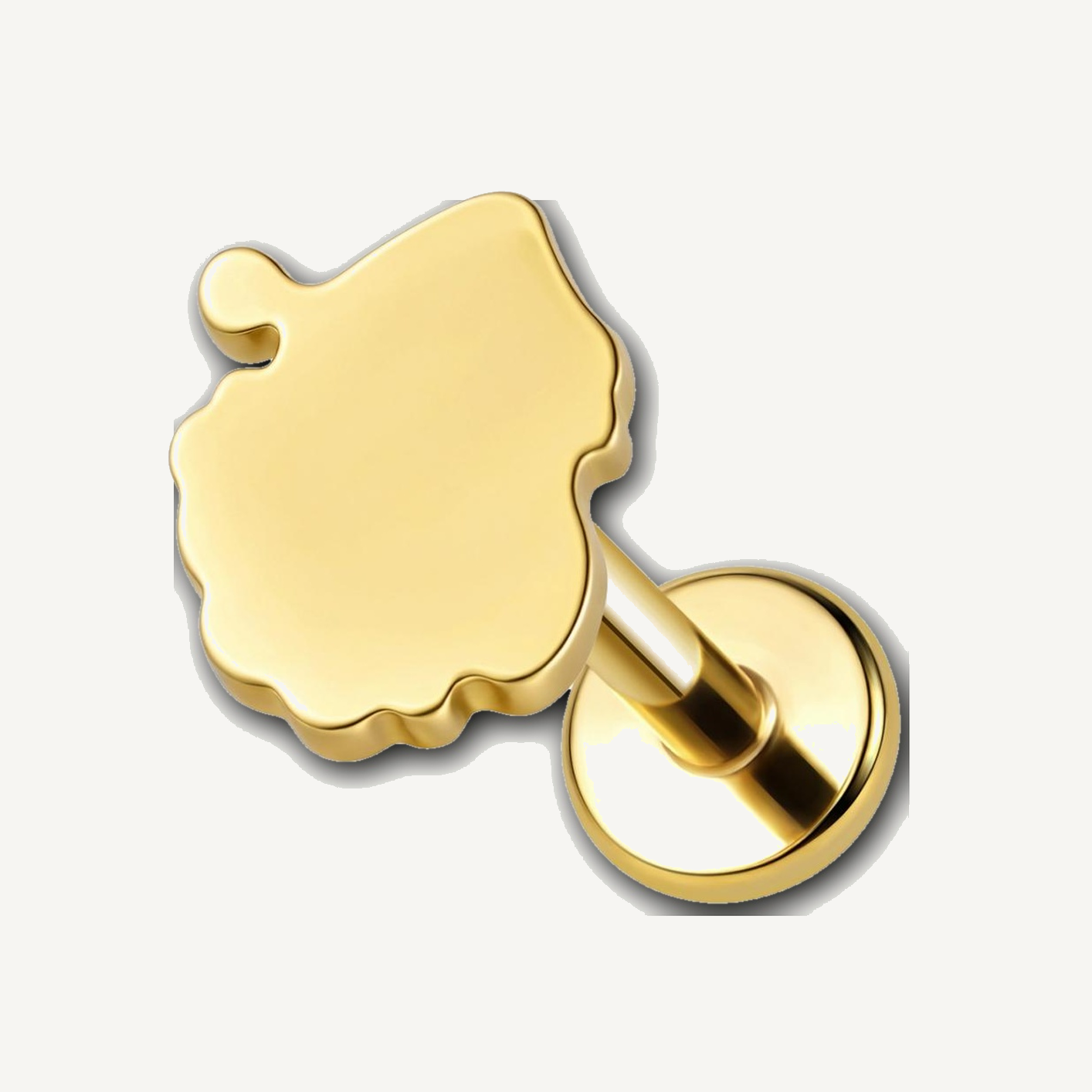Implant Grade Titanium - Flat Back - Gold - 18G (1.0 x 8+5+3 mm) - detail view
