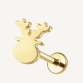 Implant Grade Titanium - Flat Back - Gold - 18G (1.0 x 8+6+3 mm) - product view