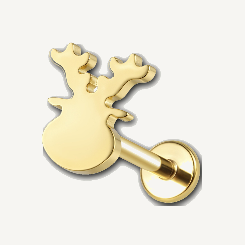 Implant Grade Titanium - Flat Back - Gold - 18G (1.0 x 8+6+3 mm) - detail view