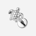 Implant Grade Titanium - Flat Back - Silver - 18G (1.0 x 6+4 mm) - product view