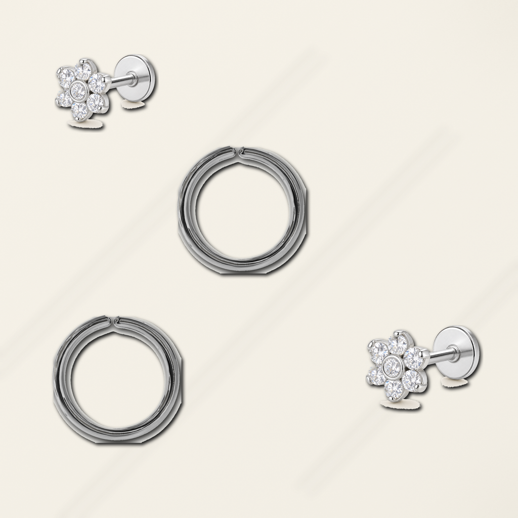 Implant Grade Titanium - Hoop - Silver - 20G (0.8 x 6 mm) - styling view