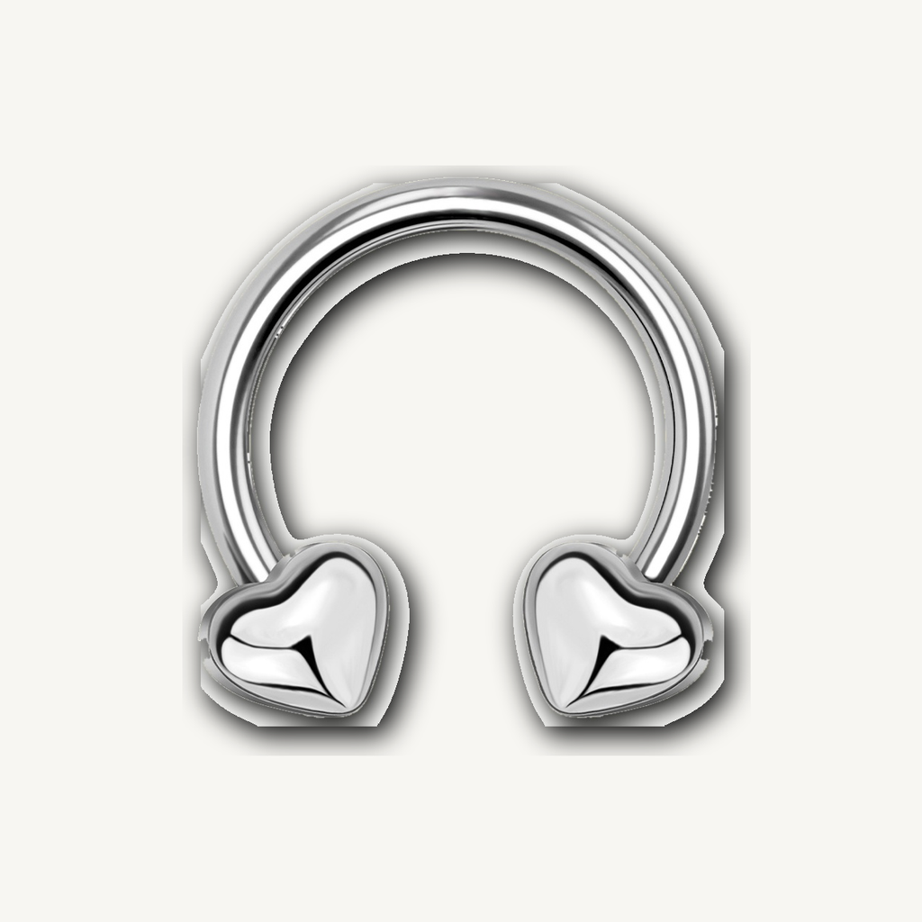 Implant Grade Titanium - Horseshoe - Silver - 16G (1.2 x 10 mm) - detail view
